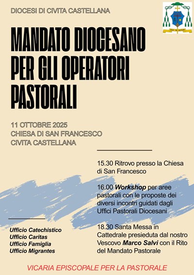 Mandato Diocesano per gli Operatori Pastorali 11/10/2025